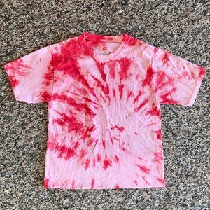 Bubble gum pink swirl tie dye t shirt